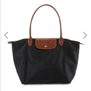 💯 Auth Longchamp Le Pliage Large Tote Bag, Black